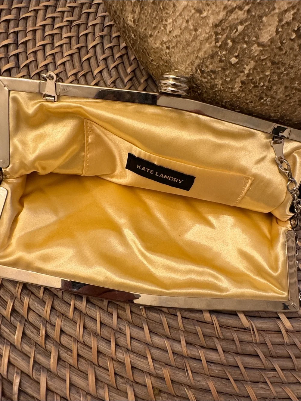 Kate Landry Gold Mesh Evening Clutch
